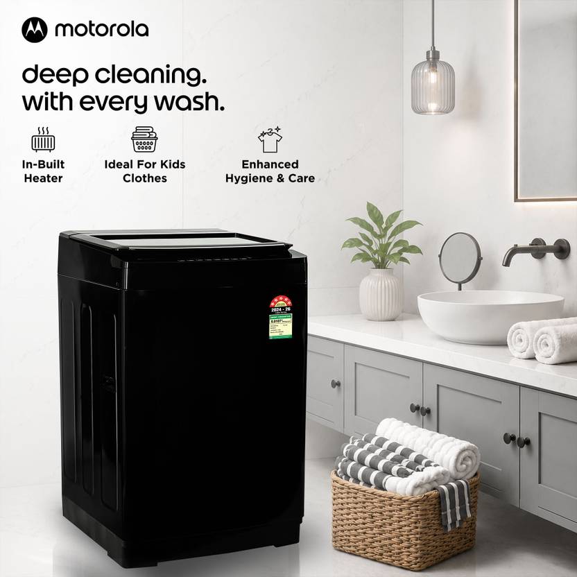 Motorola 14 kg with In-built Heater and Hard Water Wash Fully Automatic Top Load Washing Machine with In-built Heater Black (MTTL1405NHNDBL)-3