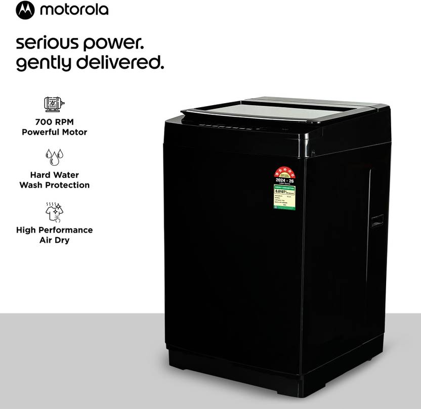 Motorola 14 kg with Magic Filter and Glass Lid Fully Automatic Top Load Washing Machine Black (MTTL1405NNNDBL)-2