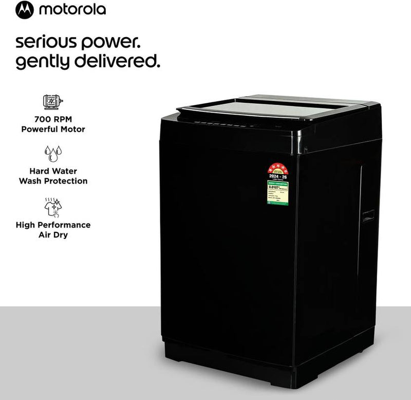 Motorola 14 kg with Magic Filter and Glass Lid Fully Automatic Top Load Washing Machine Black (MTTL1405NNNDBL)-2