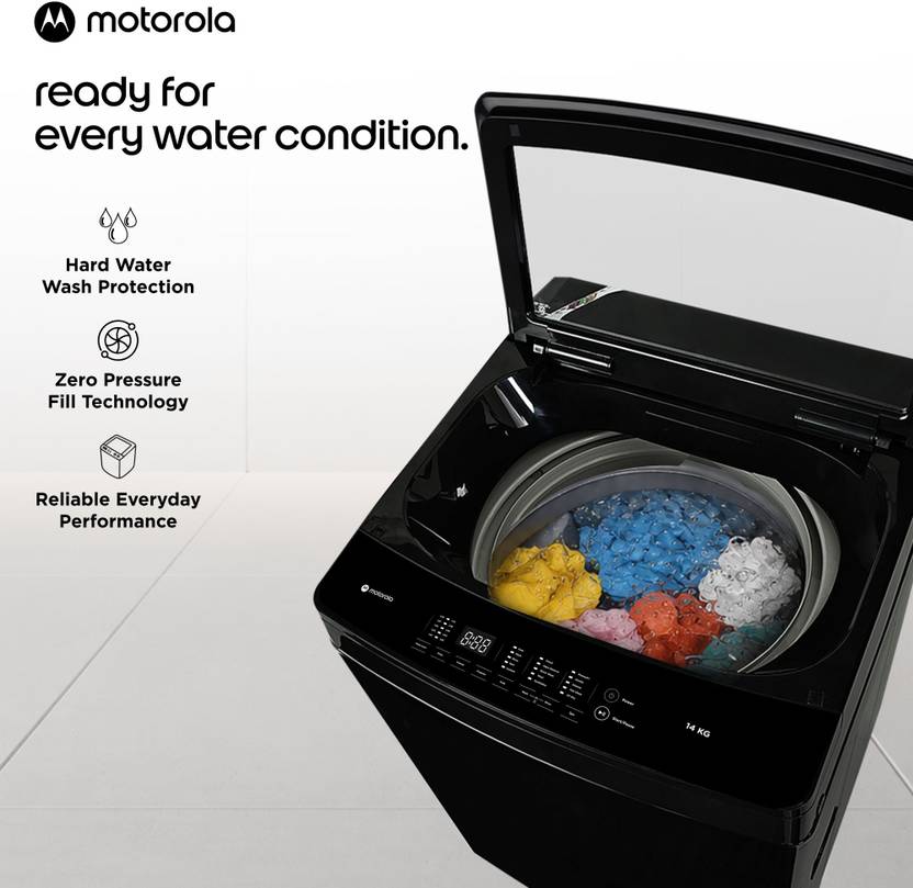 Motorola 14 kg with Magic Filter and Glass Lid Fully Automatic Top Load Washing Machine Black (MTTL1405NNNDBL)-4