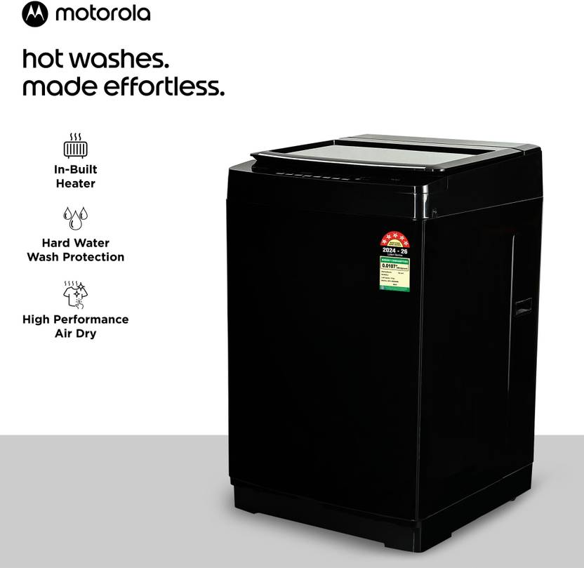 Motorola 14 kg with In-built Heater and Hard Water Wash Fully Automatic Top Load Washing Machine with In-built Heater Black (MTTL1405NHNDBL)-2