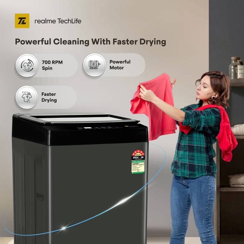 Realme TechLife 14 kg with Hard Water Wash Protection Fully Automatic Top Load Washing Machine Grey (RMTL1405NNNDGR)-3