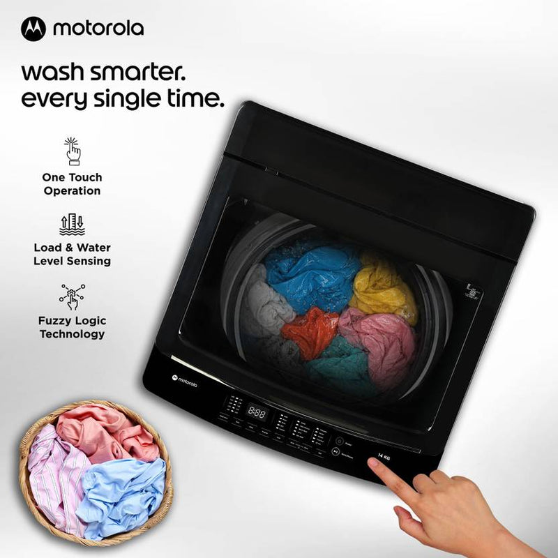 Motorola 14 kg with In-built Heater and Hard Water Wash Fully Automatic Top Load Washing Machine with In-built Heater Black (MTTL1405NHNDBL)-4