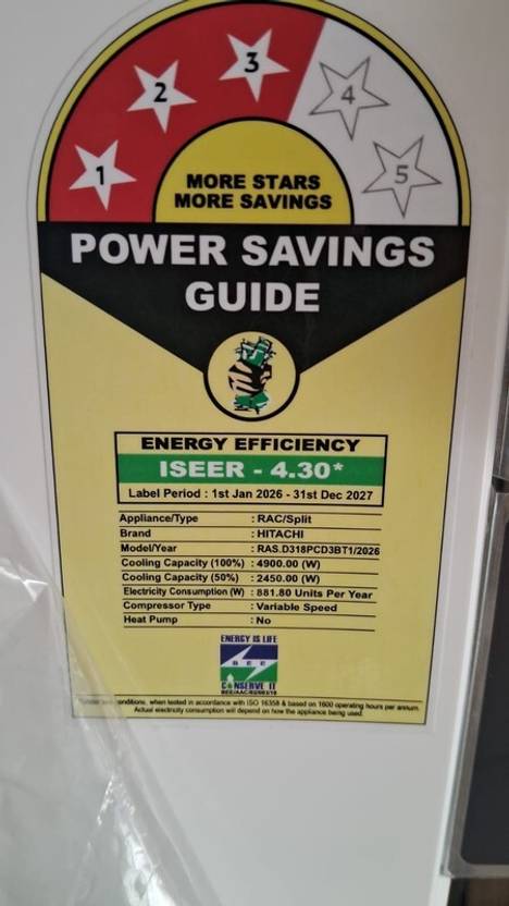 Hitachi 2026 Model 1.5 Ton 3 Star Split Inverter AC (RAS.D318PCD3BT1, White)-3