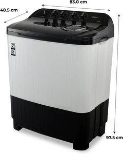 Midea 8 kg Semi Automatic Top Load Washing Machine Black, White (MWMSA080PDX(KW))-4