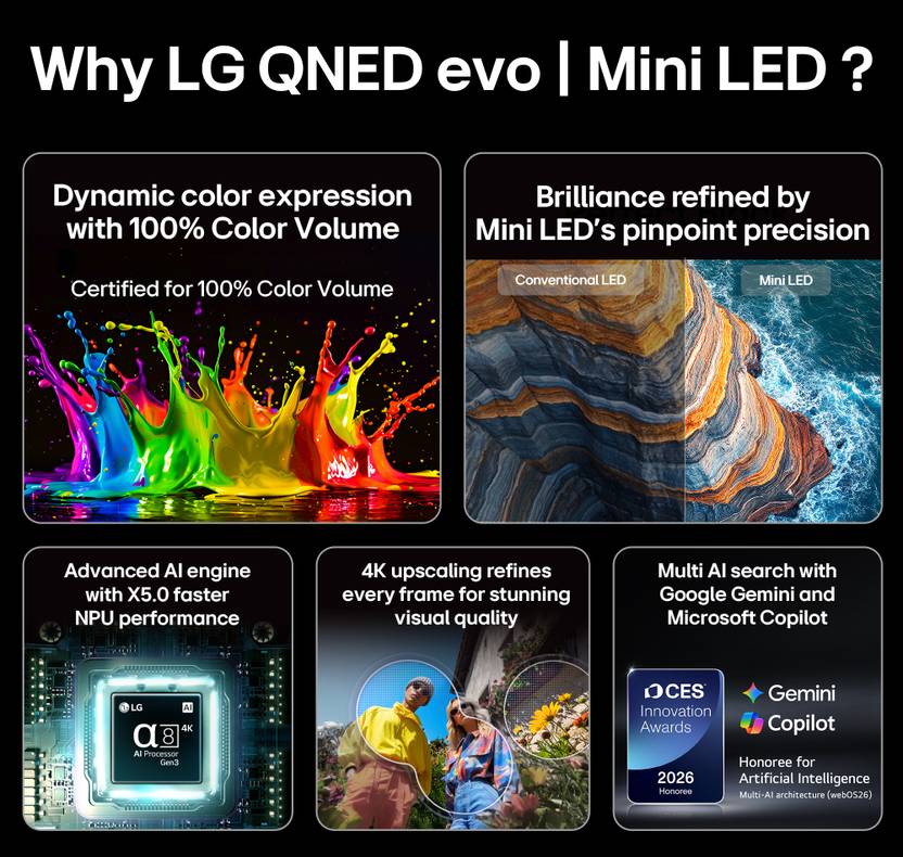 LG AI QNED evo 82 189 cm (75 inch) Ultra HD (4K) Mini LED Smart WebOS TV 2026 Edition with Dynamic QNED Color Pro, Mini LED with Precision HDR Master (75QNED82BLA)-2