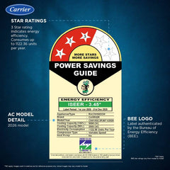 Carrier 2026 Model 1.5 Ton 3 Star Window Inverter Turbo mode for Faster Cooling, Energy Saver Mode, Dry Function for Monsoons, Auto Timer and Dust (CIW19SC3R36F1, White)-2