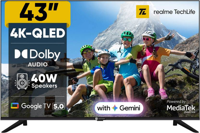Realme TechLife 109 cm (43 inch) QLED Ultra HD (4K) Smart Google TV 2026 Edition (43UHDGQRASDQ)-1