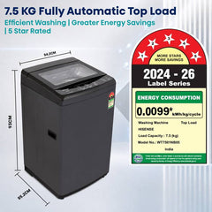 Hisense 7.5 kg Fully Automatic Top Load Washing Machine Black (WT7501NB05)-2