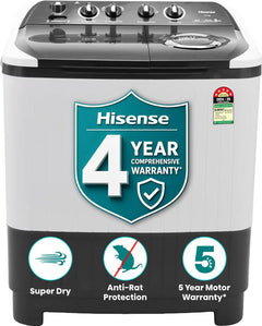 Hisense 7 kg Semi Automatic Top Load Washing Machine Grey (WS7001NDG5)-1