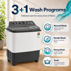 Hisense 8 kg Semi Automatic Top Load Washing Machine Grey (WS8005SDG5)-4