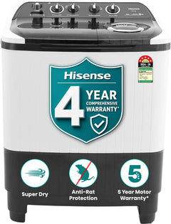Hisense 8 kg Semi Automatic Top Load Washing Machine Grey (WS8005SDG5)-1
