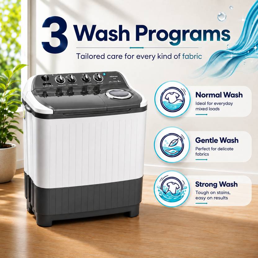 Hisense 7 kg Semi Automatic Top Load Washing Machine Grey (WS7001NDG5)-4