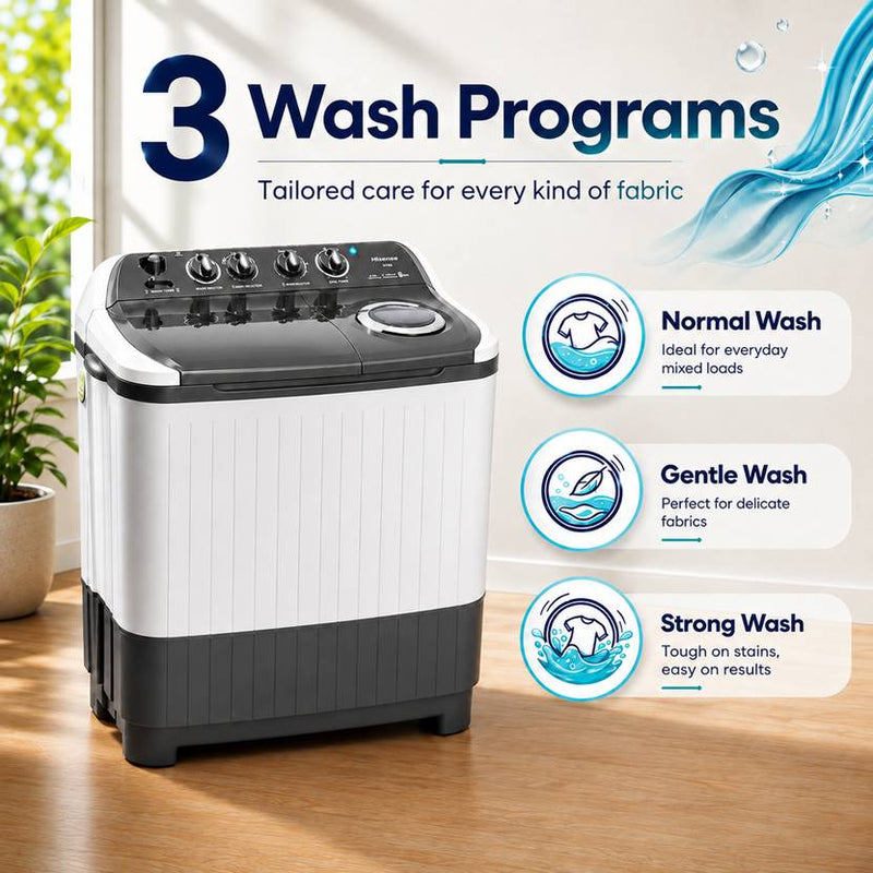 Hisense 7 kg Semi Automatic Top Load Washing Machine Grey (WS7001NDG5)-4