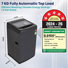 Hisense 7 kg Fully Automatic Top Load Washing Machine Black (WT7001NB05)-2