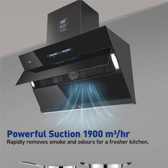 Kent Stax S2 90 cm 1900 CHM 90 cm Inclined Openable Flap Design Kitchen Chimney BLDC Motor Powerful Suction 1900m/hr Gesture & Touch Control Auto-4