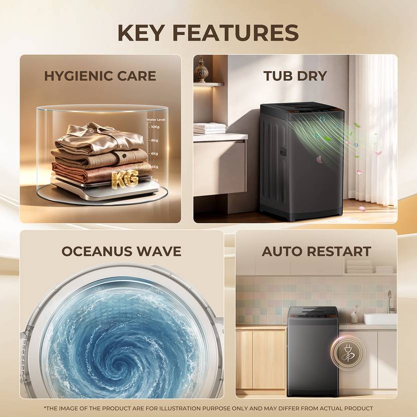 Haier 7 kg Fully Automatic Top Load Washing Machine Brown, Grey (HWM70-FES5N)-2