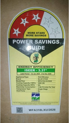 Blue Star 2022 Model 1.5 Ton 5 Star Window Fixed Speed AC (WFA318LXU, White)-3