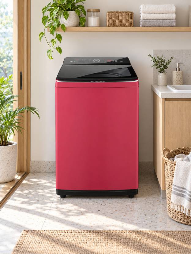 Bosch 8 kg Fully Automatic Top Load Washing Machine Black, Red (WOE802F7IN)-4