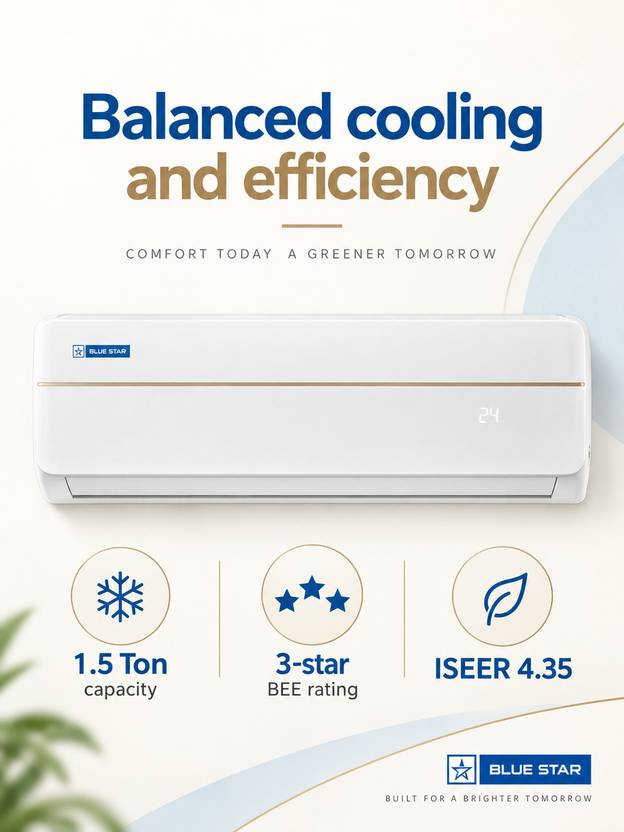 Blue Star 2026 Model 1.5 Ton 3 Star Split Inverter AC (IA318EXU, White)-2