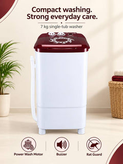 Onida 9 kg Washer only White, Maroon (LILIPUT/W90W)-2
