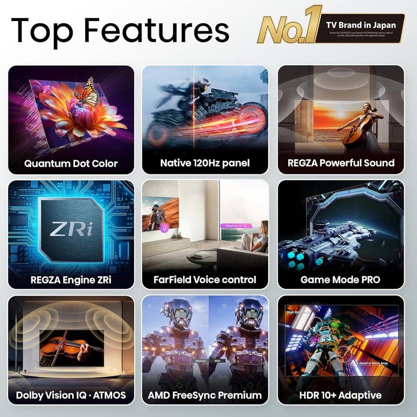 Toshiba Z570RP 247.5 cm (98 inch) QLED Ultra HD (4K) Smart VIDAA TV with 144Hz Native Panel, Game Mode Pro, REGZA Engine ZRi, Dolby Vision IQ, (98Z570RP)