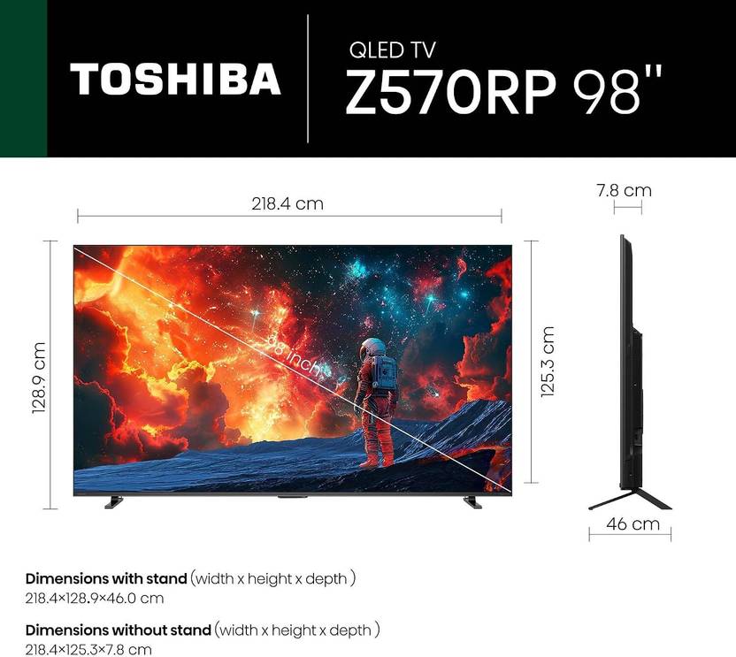 Toshiba Z570RP 247.5 cm (98 inch) QLED Ultra HD (4K) Smart VIDAA TV with 144Hz Native Panel, Game Mode Pro, REGZA Engine ZRi, Dolby Vision IQ, (98Z570RP)-4