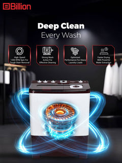 Billion 10 kg Semi Automatic Top Load Washing Machine Maroon, White (BNSA1005NNNKM)-2