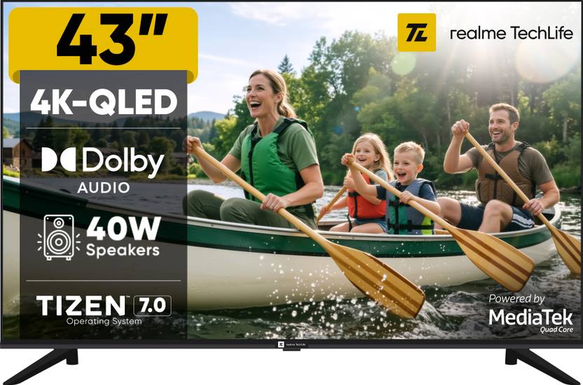 Realme TechLife 109 cm (43 inch) QLED Ultra HD (4K) Smart Tizen TV 2026 Edition (43UHDTQRAWSQ)-1