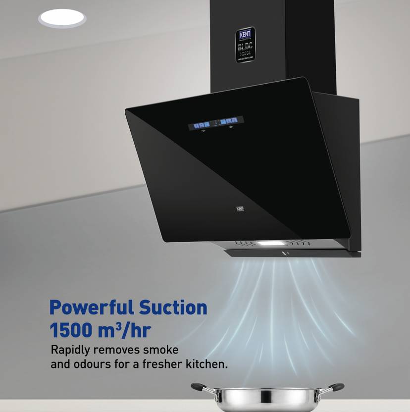 Kent Lexa S1 75 cm 1500 CHM 75 cm Inclined Fixed Slant Design Kitchen Chimney BLDC Motor Powerful Suction1500 m/hr Gesture & Touch Control Auto Clean-4