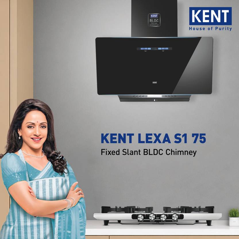 Kent Lexa S1 75 cm 1500 CHM 75 cm Inclined Fixed Slant Design Kitchen Chimney BLDC Motor Powerful Suction1500 m/hr Gesture & Touch Control Auto Clean-2