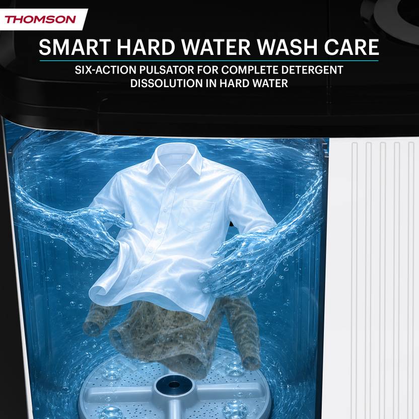 Thomson 8 kg 5 Star Aqua Magic with Double Waterfall, Detergent Box, 3D Rollers Technology, Magic Filter, Collar Scrubber, Turbo Dry Technology, Semi (TSA8000SP)-4