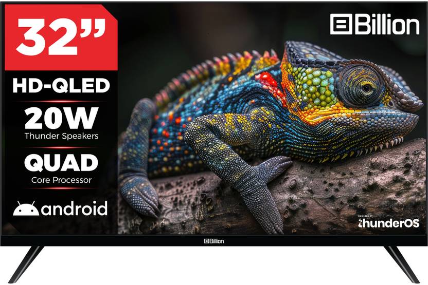 Billion 80 cm (32 inch) QLED HD Ready Smart Android TV 2025 Edition (32HDSQBAWTQ)-1