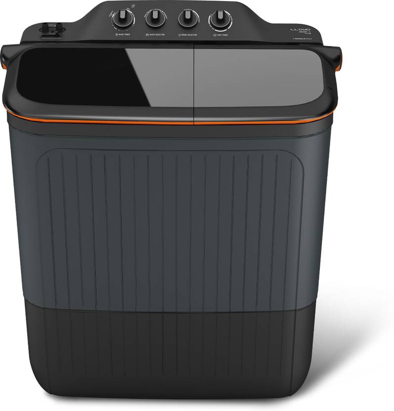 Lloyd 8 kg Semi Automatic Top Load Washing Machine Grey, Orange (GLWMS80AEL)