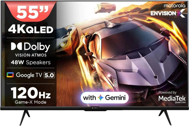 Motorola 140 cm (55 inch) QLED Ultra HD (4K) Smart Google TV with 5.0 with 48 W speaker, 120Hz Game accelerator, and Dolby Atmos (55UHDGQMVSAQ)-1