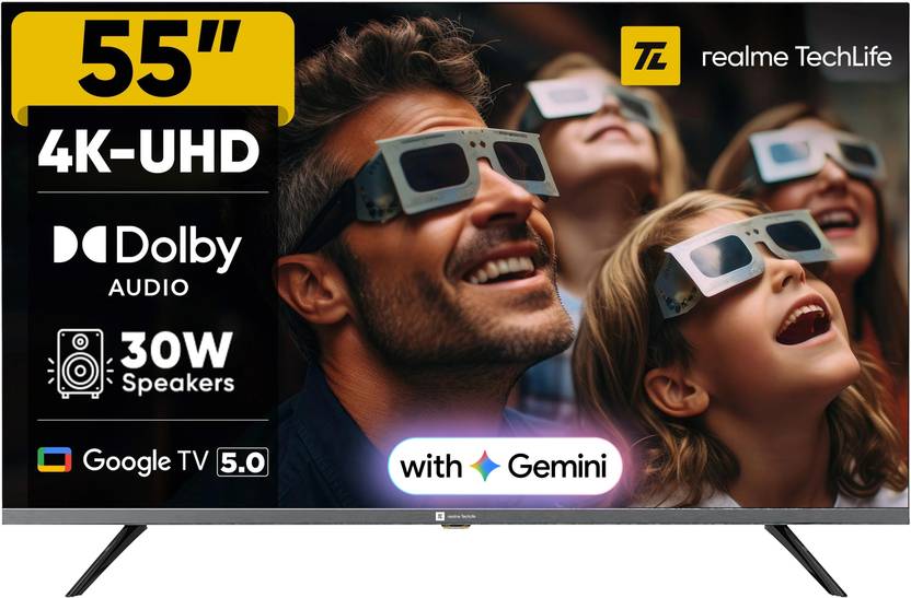 Realme TechLife 139 cm (55 inch) Ultra HD (4K) LED Smart Google TV (55UHDGDRDDVB)-1