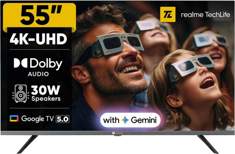 Realme TechLife 139 cm (55 inch) Ultra HD (4K) LED Smart Google TV (55UHDGDRDDVB)-1