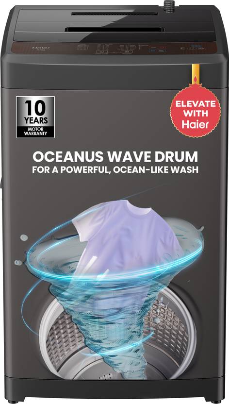 Haier 8 kg With Ultra Fresh Air Technology, Oceanus Wave Steel Drum, Balance Clean Pulsator, Custom Wash Cycles with 15 Mins Quick Wash, Magic Filter (ETL80-FES5)-1