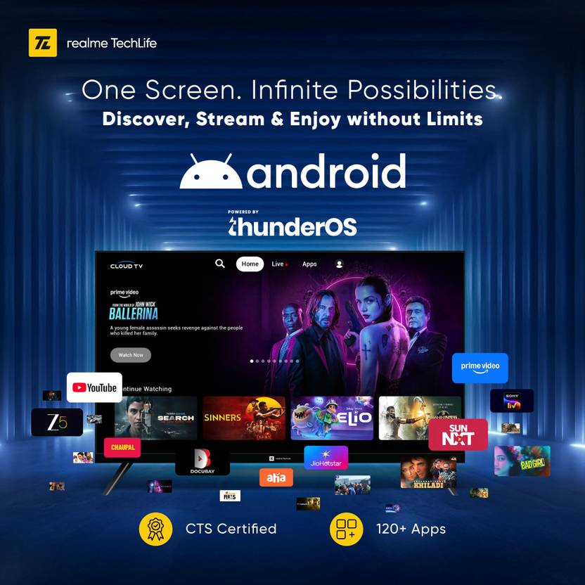 Realme TechLife 80 cm (32 inch) QLED HD Ready Smart Android TV 2025 Edition (32HDSQRAWTQ)-3