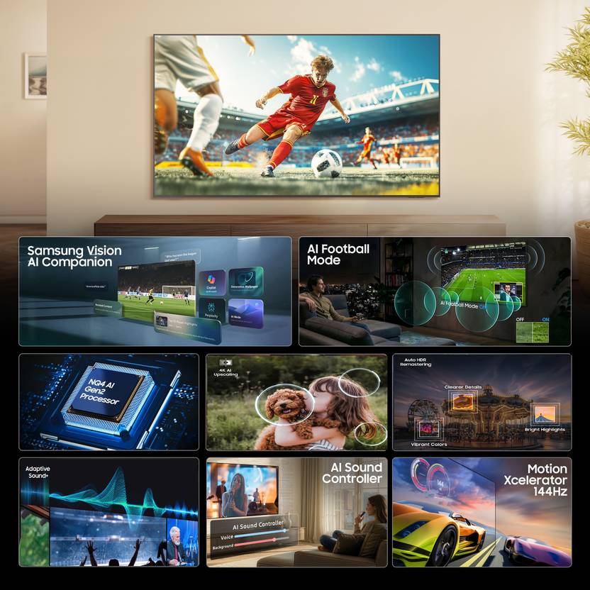 Samsung 247 cm (98 inch) Ultra HD (4K) LED Smart One UI Tizen TV 2026 Edition with Color Booster Pro, HDR 10+, Real Depth Enhancer, Supreme UHD (UA98U9000HUXXL)-2