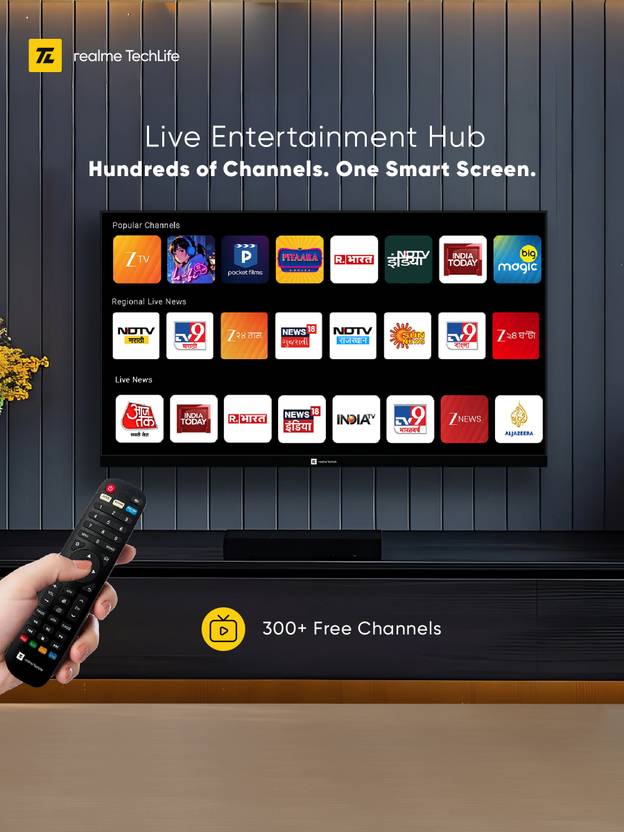 Realme TechLife 80 cm (32 inch) QLED HD Ready Smart Android TV 2026 Edition with Thunder OS, Live TV, Netflix, 100+ Apps, 20W Speakers, 300 Nits (32HDSQRWWTQ)-2