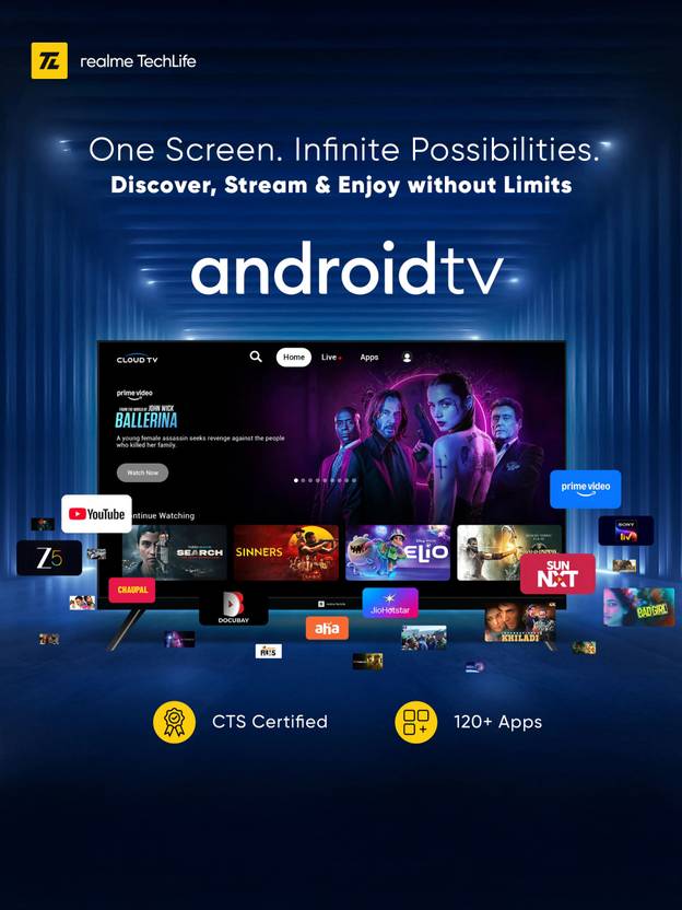 Realme TechLife 80 cm (32 inch) QLED HD Ready Smart Android TV 2026 Edition with Thunder OS, Live TV, Netflix, 100+ Apps, 20W Speakers, 300 Nits (32HDSQRWWTQ)-3