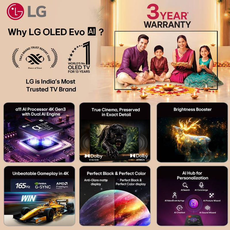 LG 139 cm (55 inch) OLED Ultra HD (4K) Smart WebOS TV 2026 Edition (OLED55C6PLA)-2