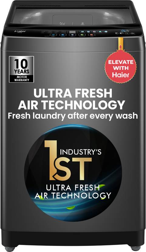 Haier 10.5 kg With Ultra Fresh Air Technology, Oceanus Wave Steel Drum, Balance Clean Pulsator, Custom Wash Cycles with 15 Mins Quick Wash, Magic (ETL105-CAFS8)