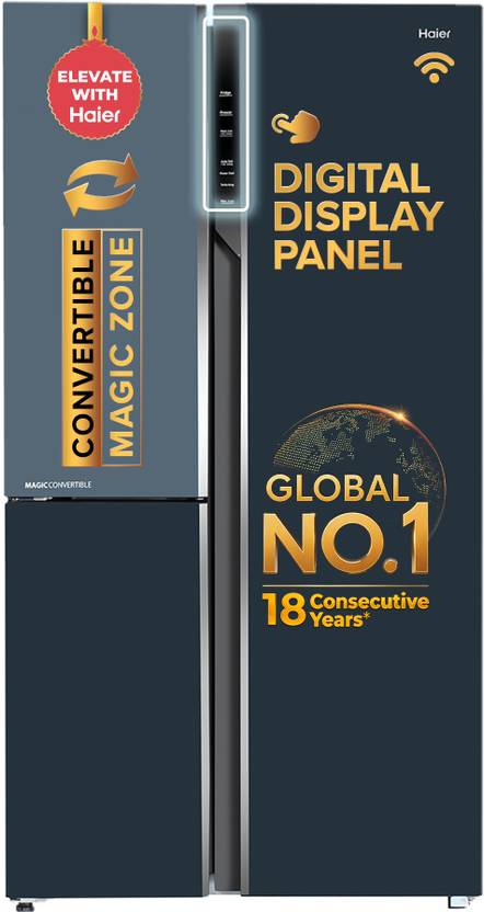 Haier 598 L Frost Free Side by Side Convertible Refrigerator with 83% Convertible Fridge SpaceDigital Control Panel360 Degree CoolingMagic-5