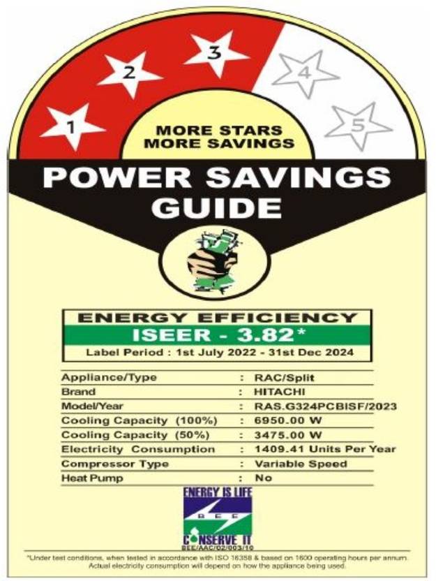 Hitachi 2023 Model 2 Ton 3 Star Split Inverter AC (RAS.G324PCBISF, White)-3