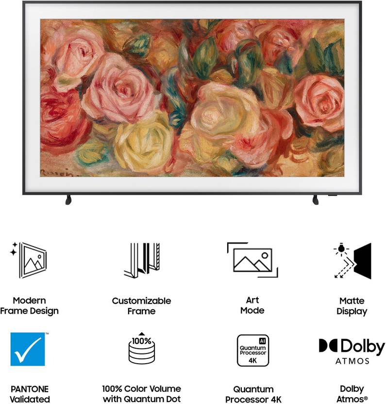 Samsung The Frame 165.1 cm (65 inch) QLED Ultra HD (4K) Smart Tizen TV with 2024 Model (QA65LS03DAULXL)-2