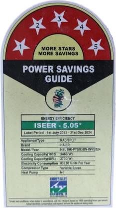 Haier 2024 Model 1.6 Ton 5 Star Split Inverter AC - Pearl White