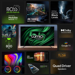 Lumio Vision 9 139 cm (55 inch) Ultra HD (4K) Mini LED Smart Google TV 2026 Edition with 4K 144Hz 1080p 240Hz HDR Dolby Vision + Atmos and 800 Nits (EPIC3-ADSI)-2