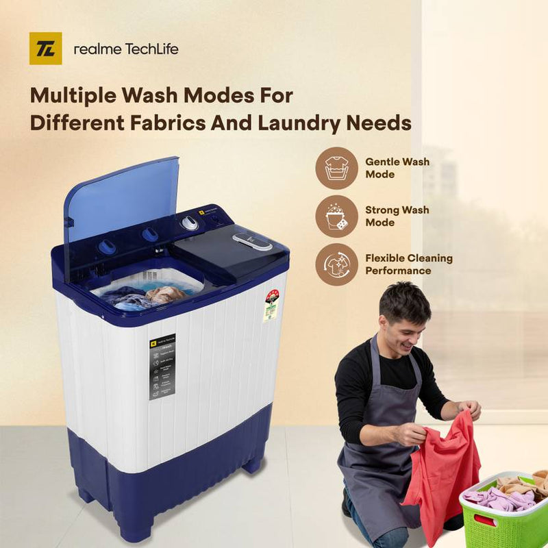 Realme TechLife 7.5 kg with Swift Jet Dry Semi Automatic Top Load Washing Machine Blue, White (RMSA755NNNDW)-4